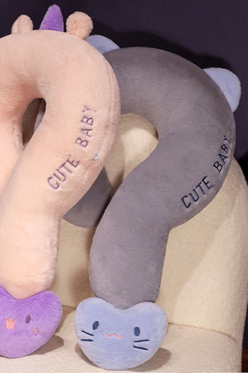 Ecrou Cute Baby Soft Soft Plush Neck Pillow Gray 45 X 45 cm