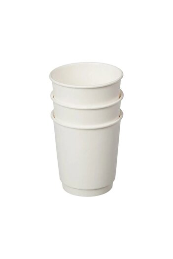 BENCUP White Paper Cups and Black Lids Set 8 oz 40S