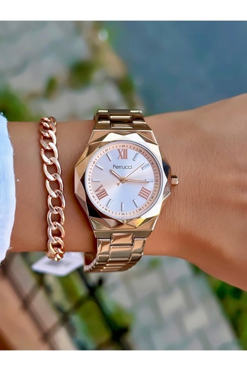 Ferrucci Steel Cord 3 Atm Waterproof Special Design Women's Wristwatch + Bracelet with Gift