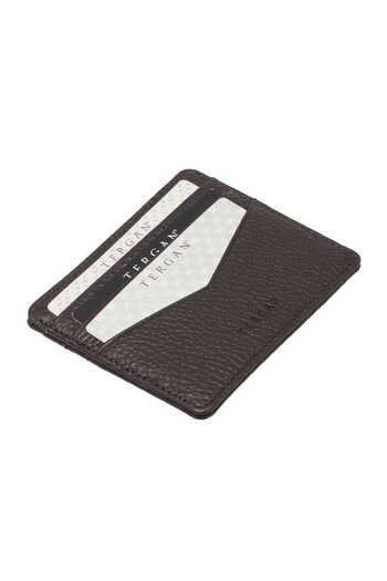 Tergan Brown Genuine Leather Unisex Credit Card Holder - S1Kk00001665-T0Y