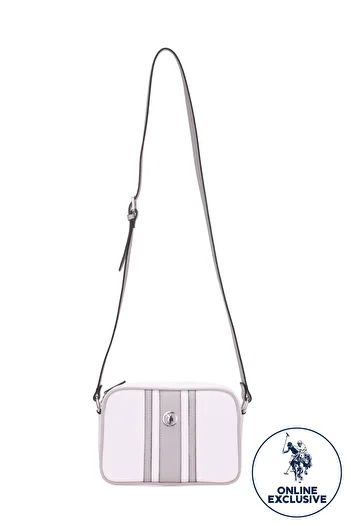 U.S. Polo Assn. Geantă de umăr pentru femei alb gri Us3033 Exclusiv