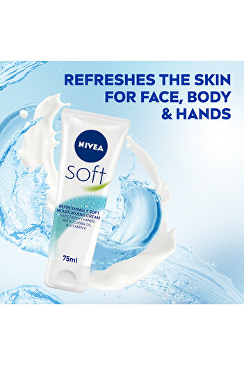 NIVEA Soft Refreshing & Moisturizing Cream, Tube 75ml