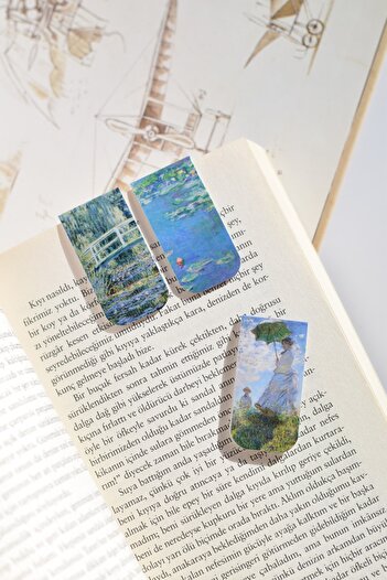 GÖKÇETasarım Art Themed Magnetic Bookmark Set / Van Gogh, Monet