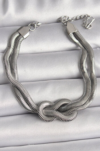 Skygo 316L Steel Silver Color Knot Model Women's Bracelet - Tj-Bb6711