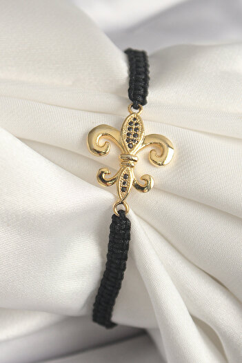 Skygo Brass Gold Color Zircon Stone Embroidered Lily Figure Lift Macrame Model Women's Bracelet - Tj-Bb6804