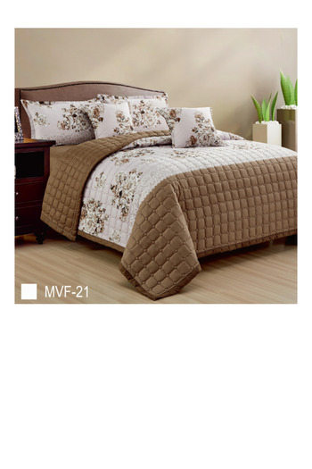 Red Rose Susan Summer Printed Microfiber Compressed Bedspread - 6 Pieces for Two People