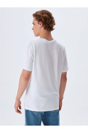 Ltb Κοντό μανίκι Crew Neck Κανονικό λευκό μπλουζάκι