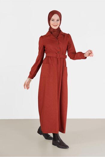 Alvina BUTTONED BELLY CLASSIC COLLAR DRESS 42247