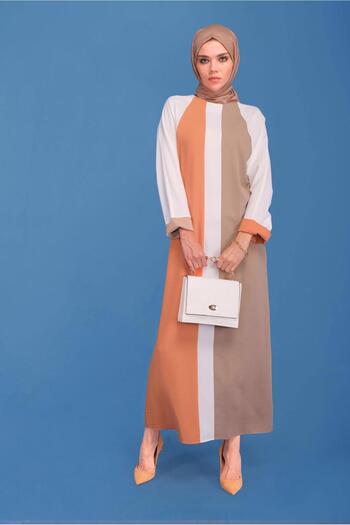 Alvina Three Color Round Neck Dress 41771