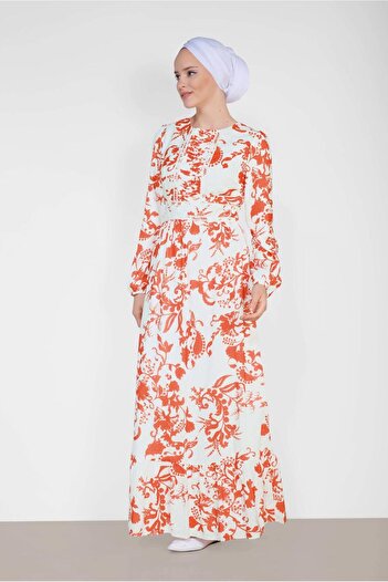 Alvina Round Neck Patterned Dress 4931