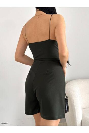 Modafeminen Μίνι βραδινό φόρεμα με εύκαμπτο κρεπ υφασμάτινο λουράκι και σορτς 582155 Χακί