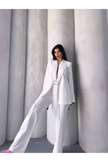 buqre's moda Double Blazer Suit with Shawl Detail