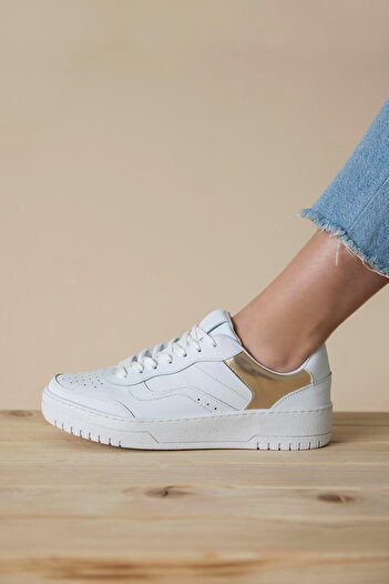 STRASWANS Wantt Women's Leather Sneakers White-gold