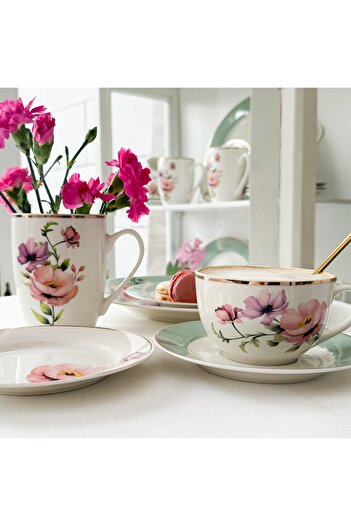 Ambition Tea or coffee serving set, 12 pieces, 6 people, Flores