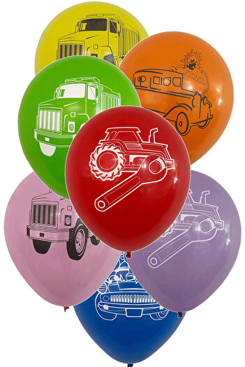 SİHİRLİ AYAKLAR 30Pcs Colorful Vehicle Balloon Truck Tractor Car Balloon Boy Kids Balloon