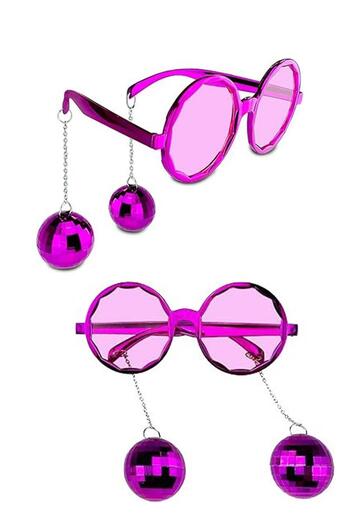 PEKSHOP Party Disco - Farewell Bachelorette Eyes / Disco Ball Pink Glasses