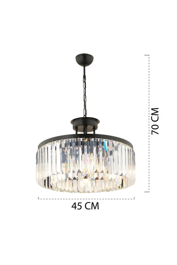 Apliqa Lustra Cristal HubRom, KANVAS SET 3 pieces,1x 45x70 cm, 2x Aplica 14x22 cm Negru