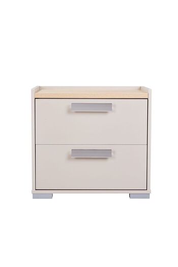 Danube Home Cardano Night Stand Multifunctional Bedside Table-Natural Oak/ Champagne L60xW39xH53cm