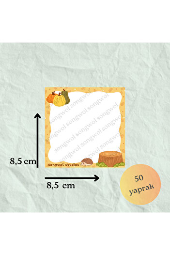 Songwol Studios Autumn Themed, Pumpkin Memo Pad, Memopad, Notepad
