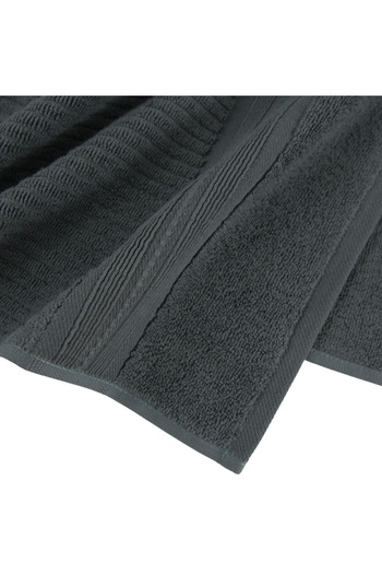 Class Home Collection Set of 2 absorbent, 100% Cotton Jacquard, 520 gsm density, 50x100 cm + 70x140 cm, Erasmos Anthracite