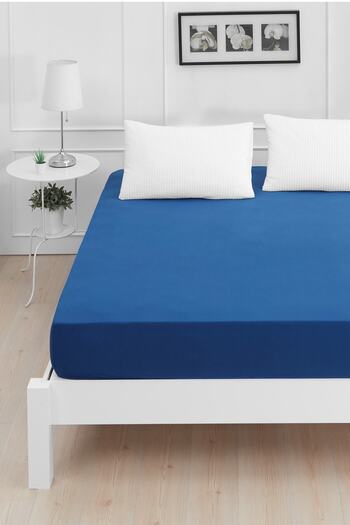 Mislina Home Roza Baby Kids Elastic Combed Cotton Sheet Navy Blue