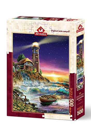 Art Puzzle لغز غروب الشمس 500 قطعة من فانوس البحر