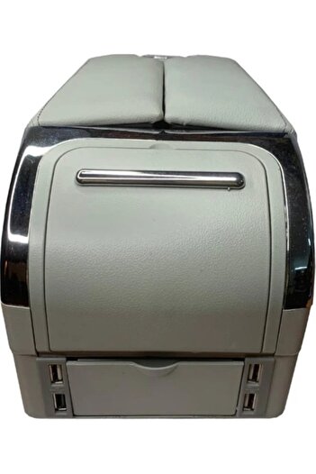 Techmaster Universal Armrest Double Opening Gray Suitable for 6 Usb All Vehicles