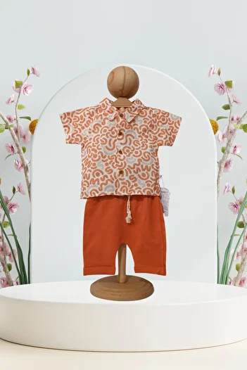 Baby s Breath Flower Colorful Patterned Shirt Shorts 2 Piece Set 6-12-18-24 Months 2-Piece Baby Boy Outfits