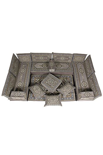 BAKIRÖZÜ HOME Şark Köşesi Takımı (20 CM MİNDER KALINLIĞI) Gri Yahyalı  Modeli 19 Parça