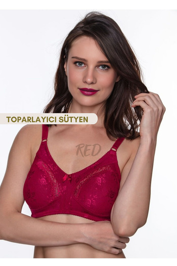 red iç giyim Large Size Lace Combed Cotton Gathering Bra (Classic Maternity Bra)