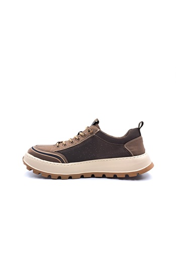 Guja Lightweight Design Rubber Laced Mesh Men's Brown Canvas Sneaker Sports Shoes