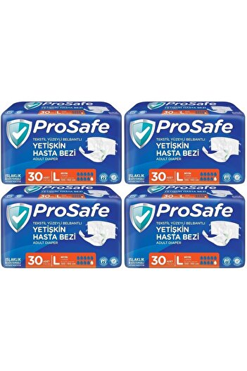 PROSAFE Large Size L - Large Patient Diapers 120 Pieces (4Pk*30)