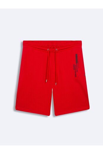 Ltb Basic Zipper Printed Red Shorts