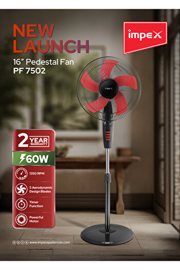 İMPEX Impex 16"Pedestal Fan (PF 7502)