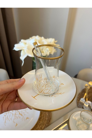 PONCİKPAZAR 18 Pieces Tree Model Tea Set