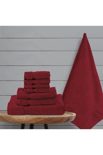 Comfy 8 Piece 100% Combed Cotton 550 GSM Highly Absorbent Towel Set - Burgandy
