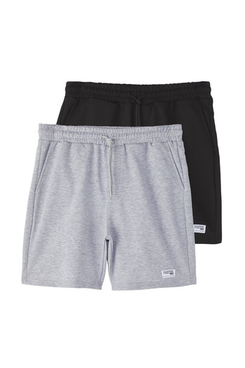 Trendyol Collection Black-Gray 2-Pack Regular/Normal Cut Label Appliqued Shorts & Bermudas Tmnss25Sr00042
