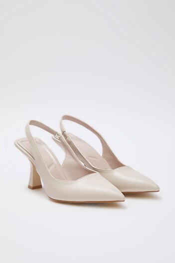 TRENDYOL SHOES Boty na podpatku - Béžová - Podpatky na jehlovém podpatku