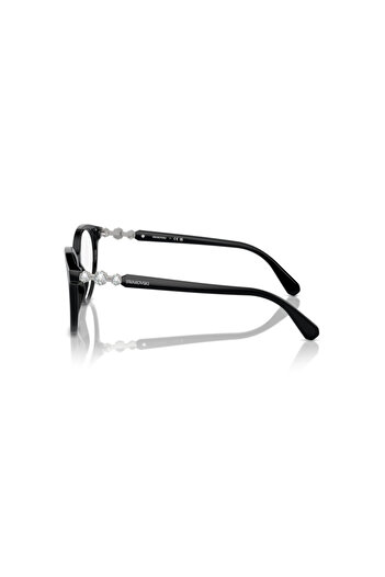 Swarovski Woman Round Eyeglasses- Sk 2019 - Lense Size:50mm - Black