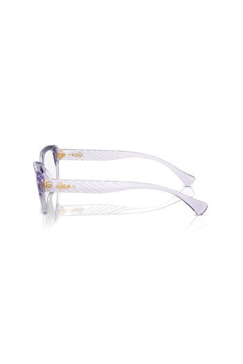 Ralph Lauren Ralph Woman Oval Eyeglasses- Ra 7165u - Lense Size:53mm - Shiny Transparent Lillac