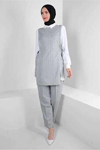 Alvina GINGER PATTERNED TIE-DETAILED PANT SUIT 43637
