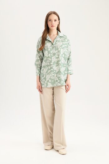 DeFacto Regular Fit Print Long Sleeve Shirt C3818Ax25Sp