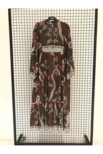 Armine TREND Buttoned Collar Patterned Dress