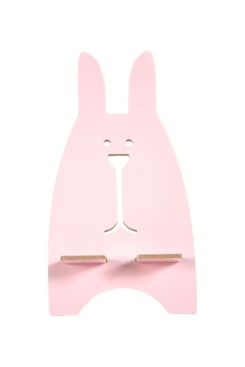 Generic Cute Rabbit Wooden Mobile Stand Pink 334