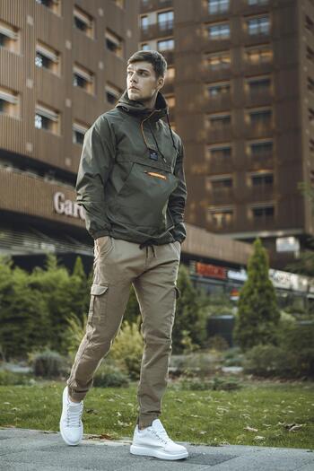 Oksit Men's Raincoat - Hilti Pocket, Half Zipper and Water Resistant