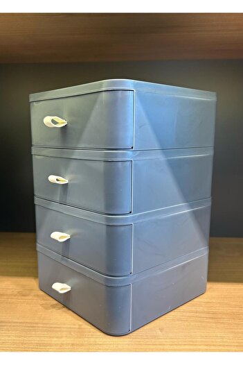 Bayev Gray 4 Tier Drawer Table Top Organizer Makeup Jewelry Box Accessory Organizer Collector