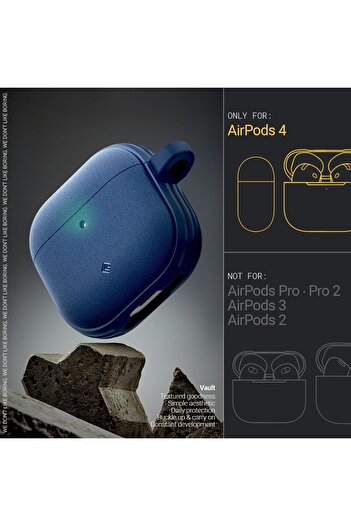 caseology Vault for AirPods 4 case cover (2024) with Carabiner - Navy Blue
