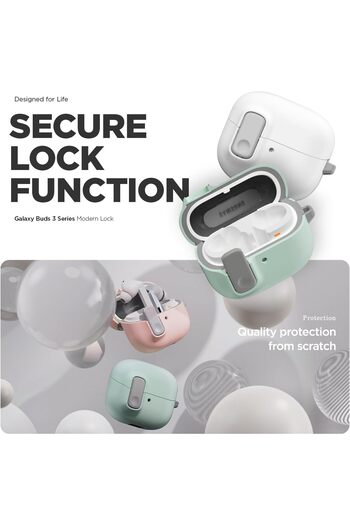 VRS Design Modern Lock for Samsung Galaxy Buds3 and Galaxy Buds 3 Pro case with Carabiner Lemonade