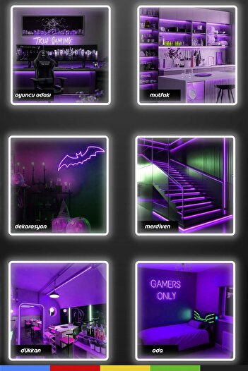 CSled 12V İç ve Dış Mekan Mor Neon LED Şerit – 5 Metre Esnek Silikon Neon  (2.5 Cm’de Bir Kesilebilir)