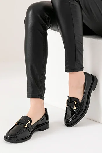 golder Siena Γυναικεία Μαύρα Μοκασίνια Casual Loafer καθημερινά παπούτσια